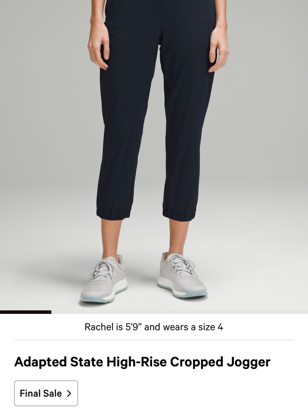lululemon athletica adapted slate high rise crop navy blue
